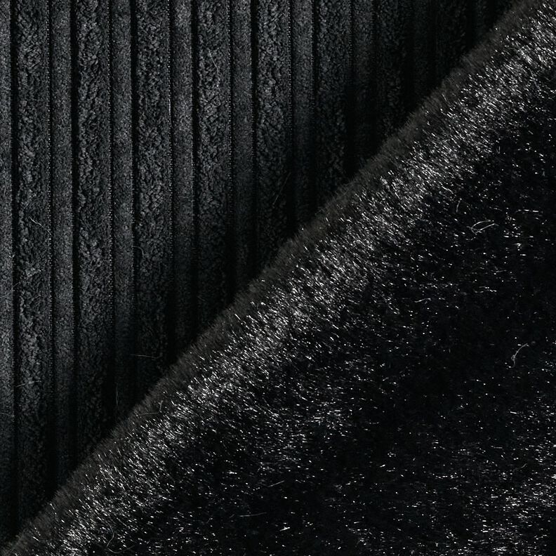 Bombazine com reverso de pelo artificial – preto,  image number 4