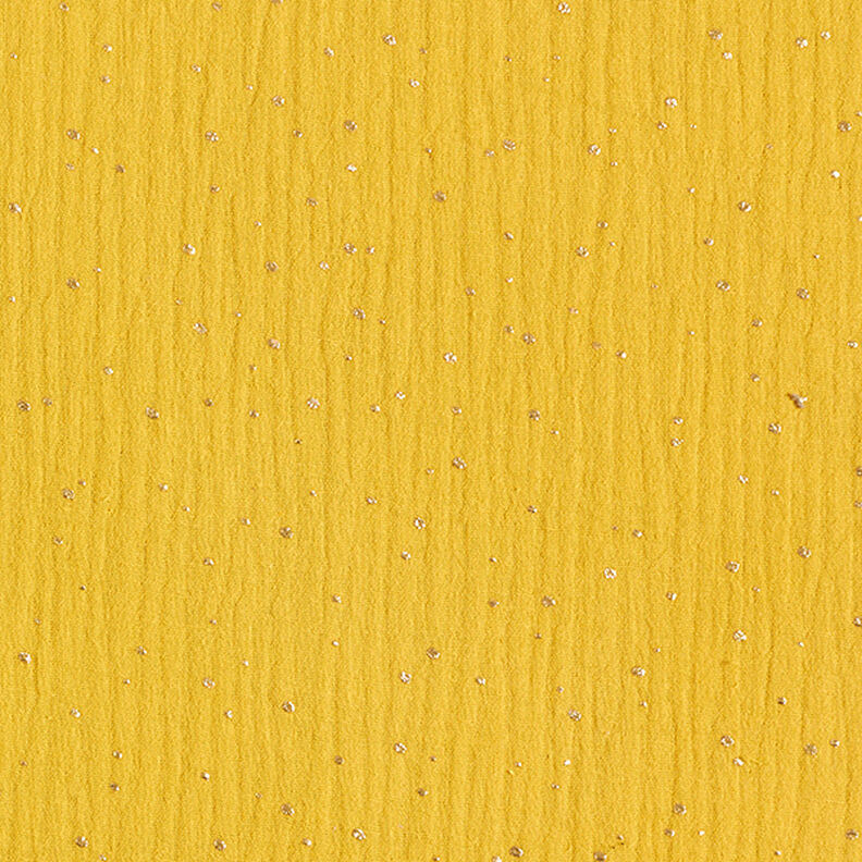 Algodão Musselina Sarapintas douradas espalhadas – amarelo-caril/dourado,  image number 1