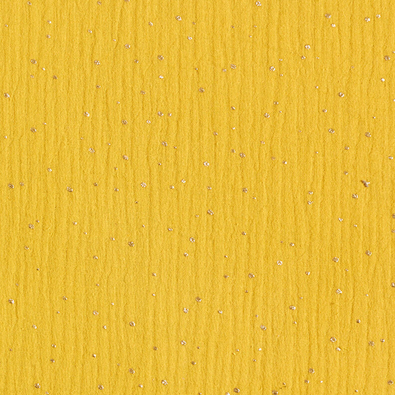 Algodão Musselina Sarapintas douradas espalhadas – amarelo-caril/dourado,  image number 1