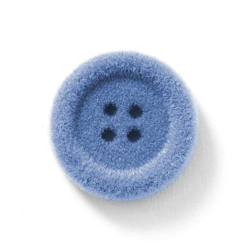 Botão de veludo, 4 furos – azul-pomba,  image number 1