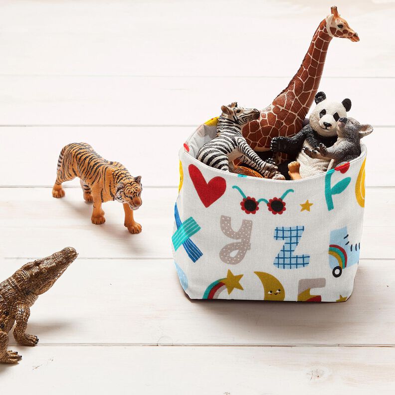 Cretone Alfabeto alegre – branco sujo,  image number 5