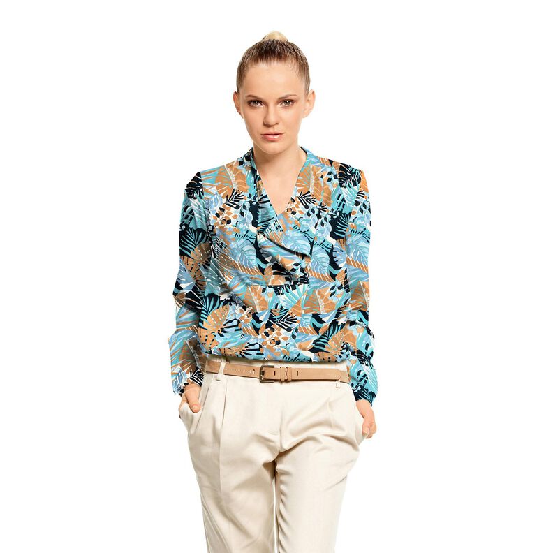 Crepe Cetim Palmeiras e Costela-de-ad&atilde;o &ndash; azul brilhante/preto azulado,  image number 5