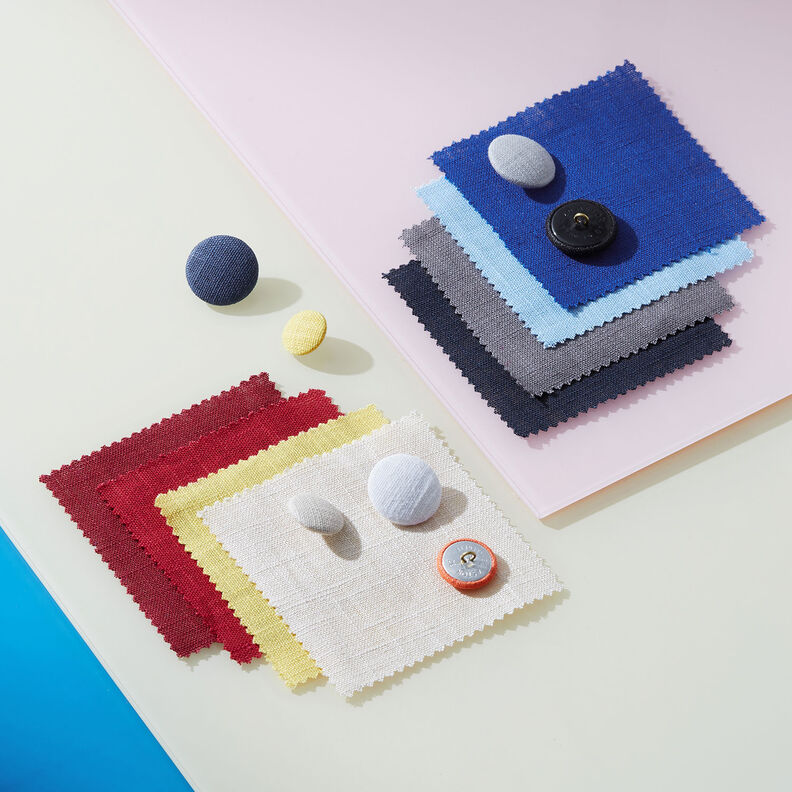 Botão forrado, Linho Medium – preto,  image number 2