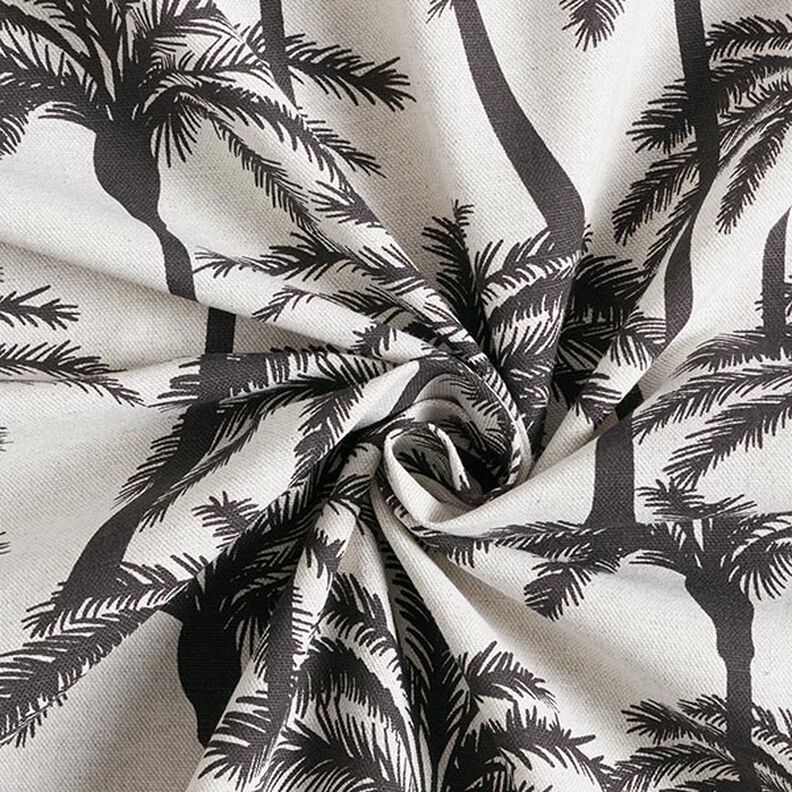 Tecido para decoração Meio linho Panamá Palmeiras – castanho escuro,  image number 3