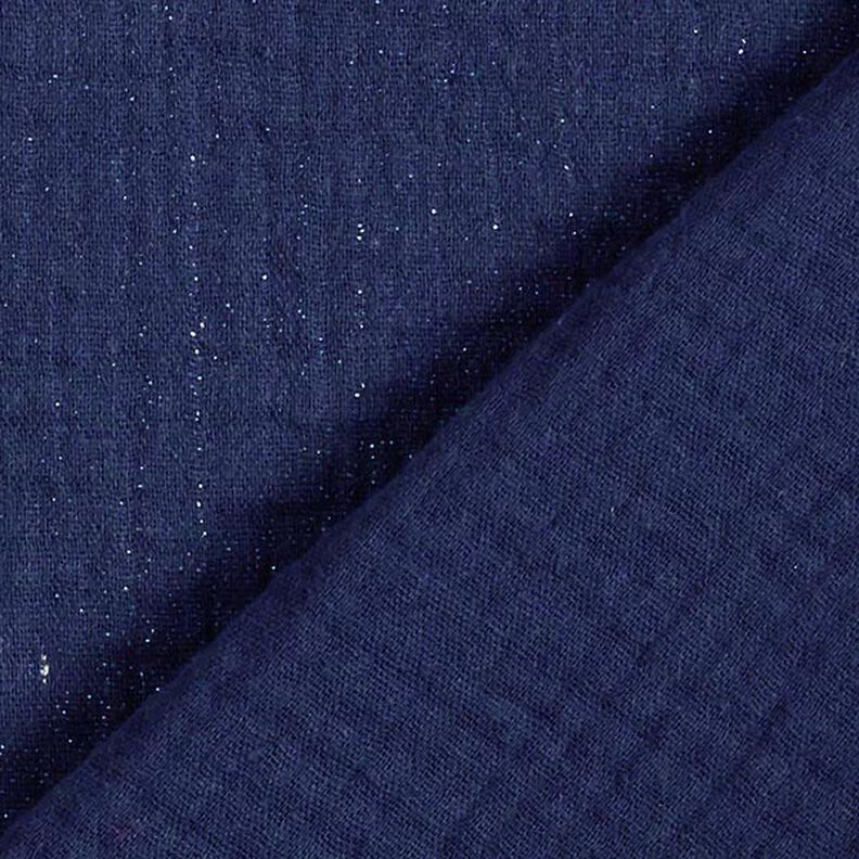 Musselina/ Tecido plissado duplo Pintas brilhantes finas| by Poppy – azul-marinho,  image number 4