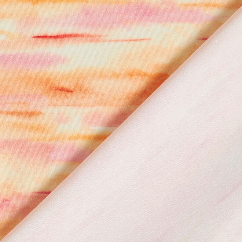 Jersey de algodão Riscas esbatidas em aguarela Impressão Digital – laranja-pêssego/pink,  image number 4