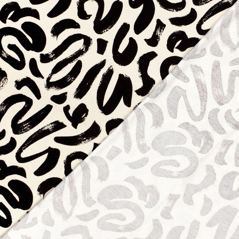 Jersey de viscose Pinceladas abstratas – creme/preto,  image number 4