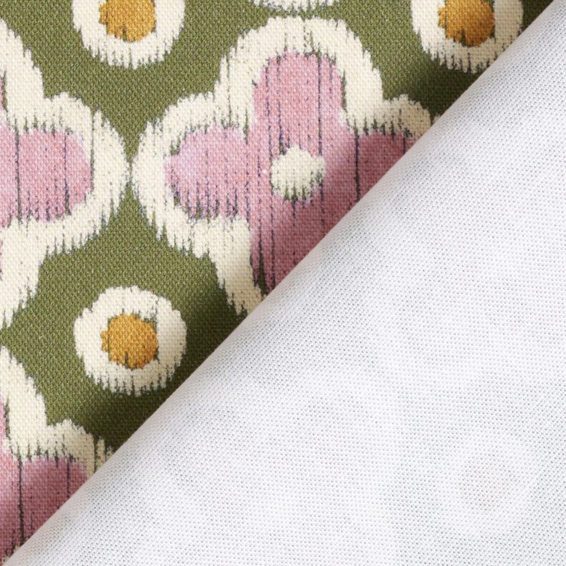 Tecido para decoração Lona Look bordado – verde-pinheiro/rosa-velho claro,  image number 4