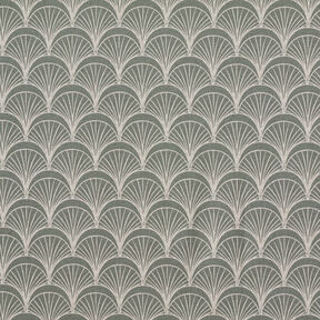 Tecido para decora&ccedil;&atilde;o Meio linho Panam&aacute; Leques em arco elegantes &ndash; natural/verde amarelado, 