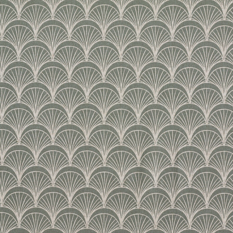 Tecido para decora&ccedil;&atilde;o Meio linho Panam&aacute; Leques em arco elegantes &ndash; natural/verde amarelado,  image number 1