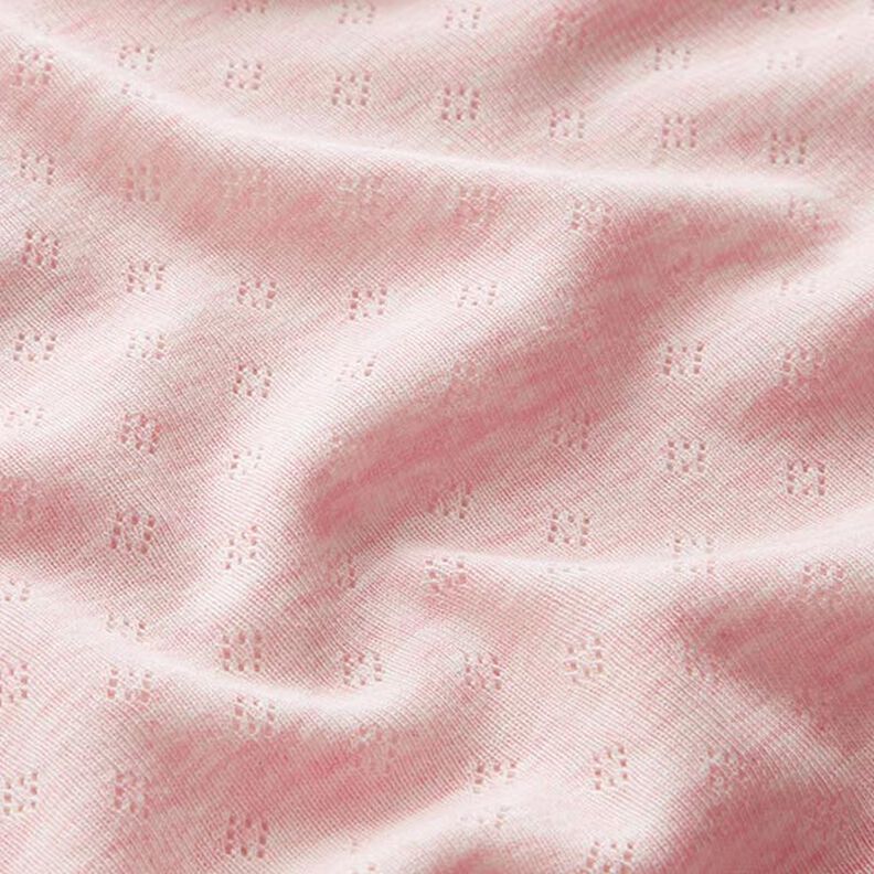 Jersey malha fina com padrão perfurado Melange – rosa-claro,  image number 2