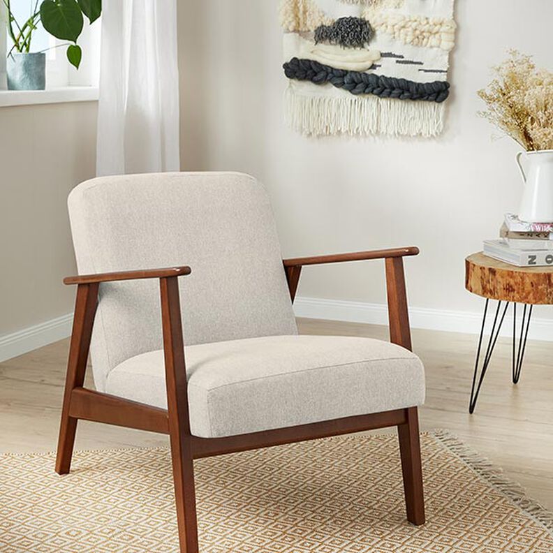 Tecido para estofos Melange fina &ndash; cor de areia,  image number 5