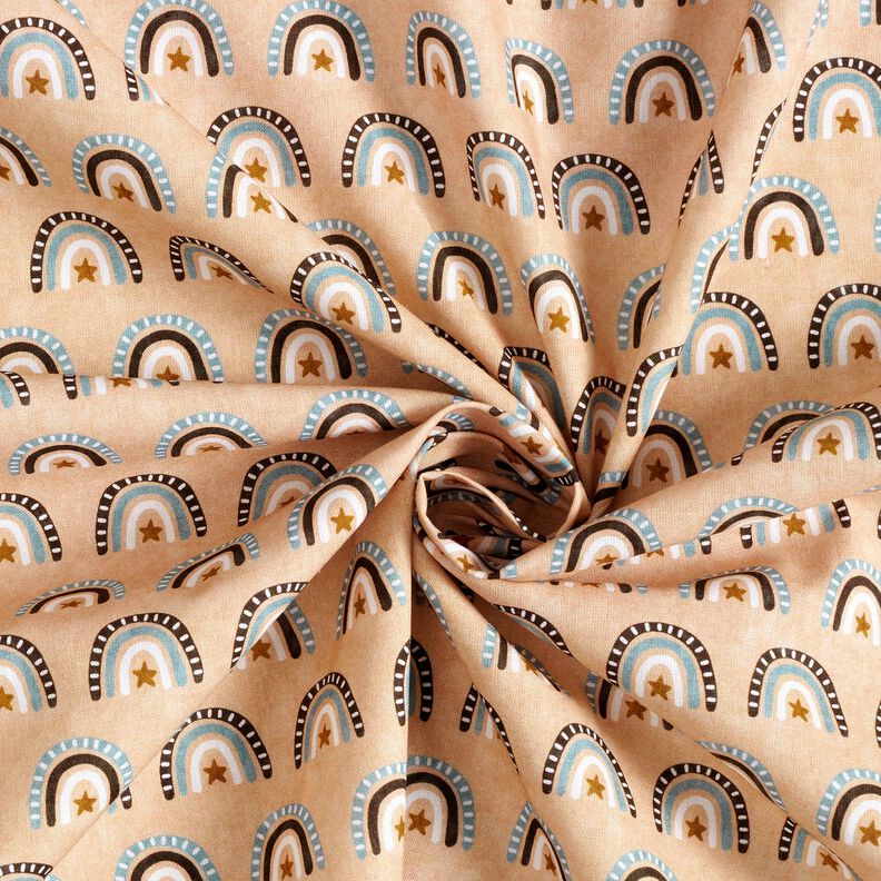 Popelina de algodão Arco-íris Impressão Digital – bege,  image number 3