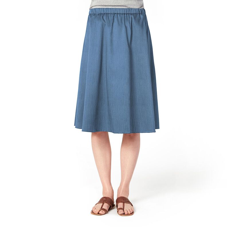 Musselina/ Tecido plissado duplo – azul ganga,  image number 7