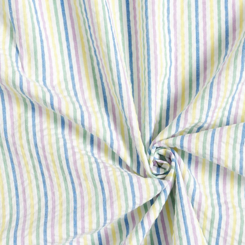 Anarruga Algodão Mistura de riscas – branco,  image number 3