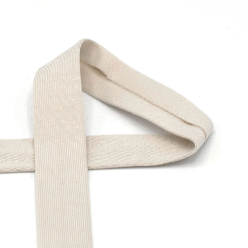Fita de viés Jersey de algodão [20 mm] – natural,  image number 1