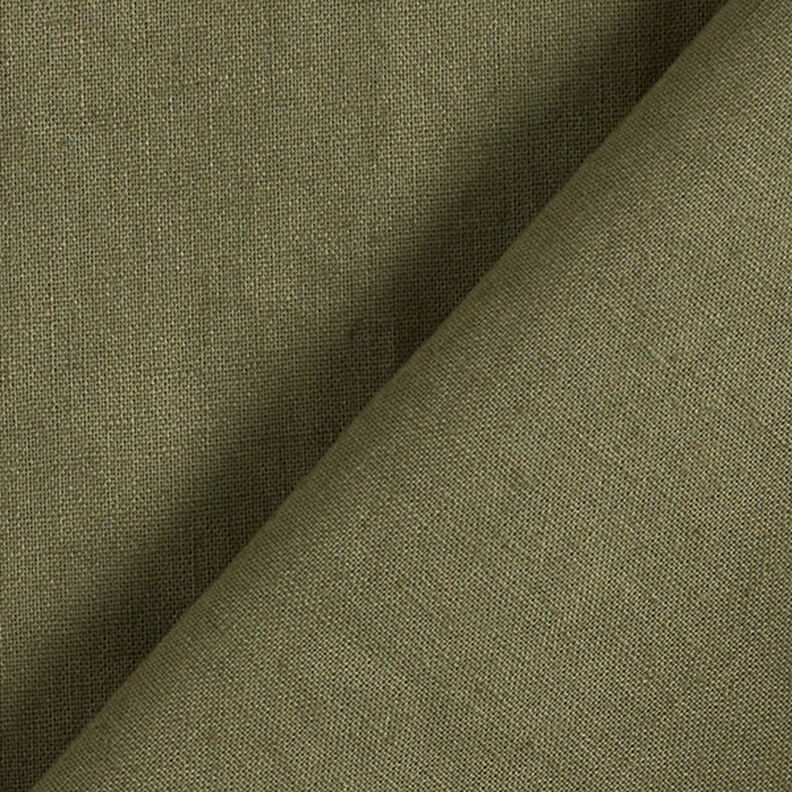 Mistura de linho e algodão Liso – oliva escura,  image number 3