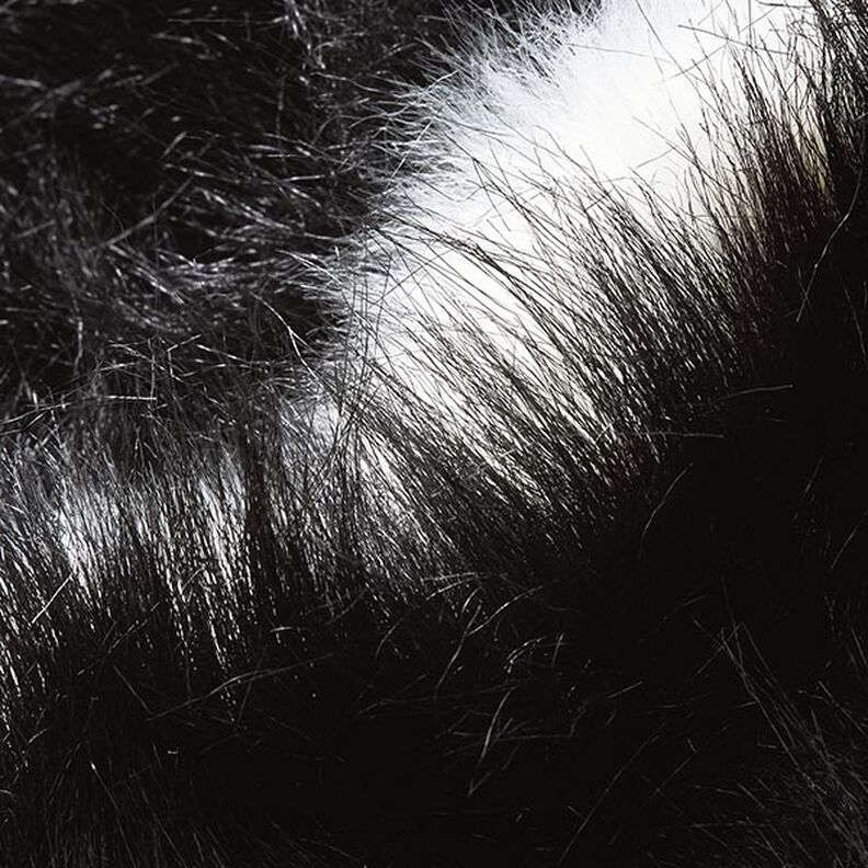 Pelo artificial Riscas diagonais – preto/branco sujo,  image number 2