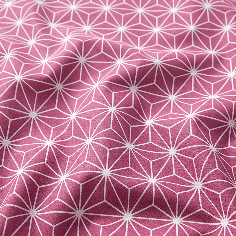 Tecido de algodão Cretone Estrelas japonesas Asanoha – malva,  image number 2