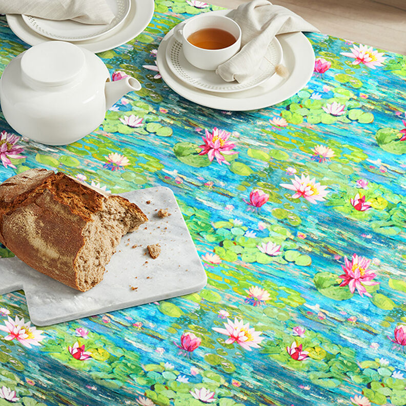 Tecido para decoração impressão digital Monet – turquesa,  image number 8