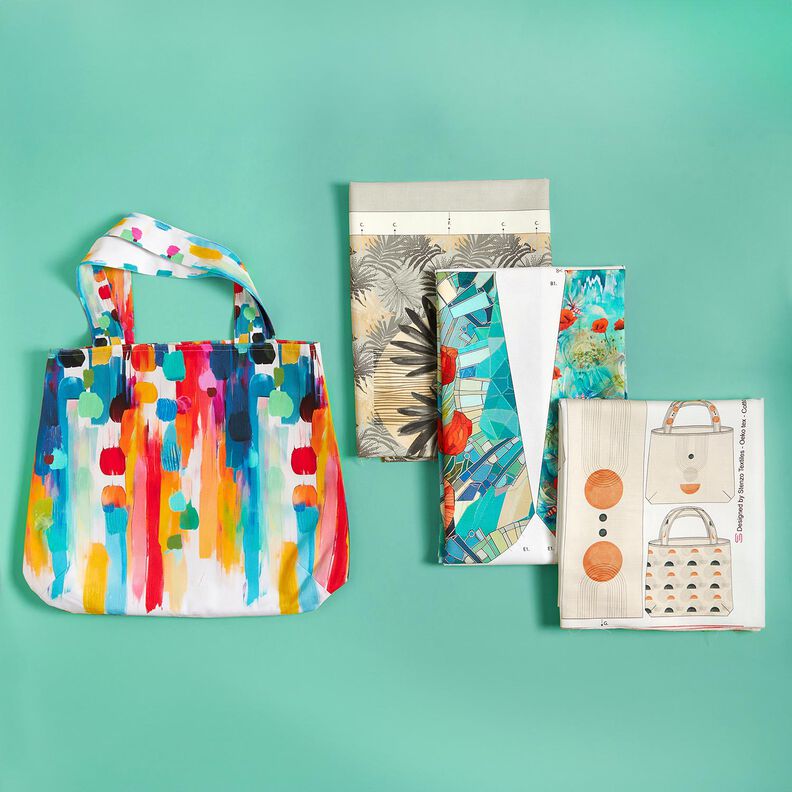 Carteiras Barra Lona Pontos de pincel coloridos &ndash; branco,  image number 9