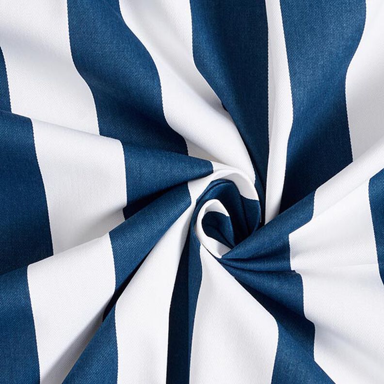 Tecido para decoração Sarja de algodão Riscas – branco/índigo,  image number 3