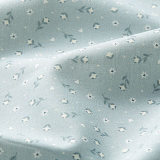 Tecido de algodão Popelina Florzinhas – azul-pomba, 