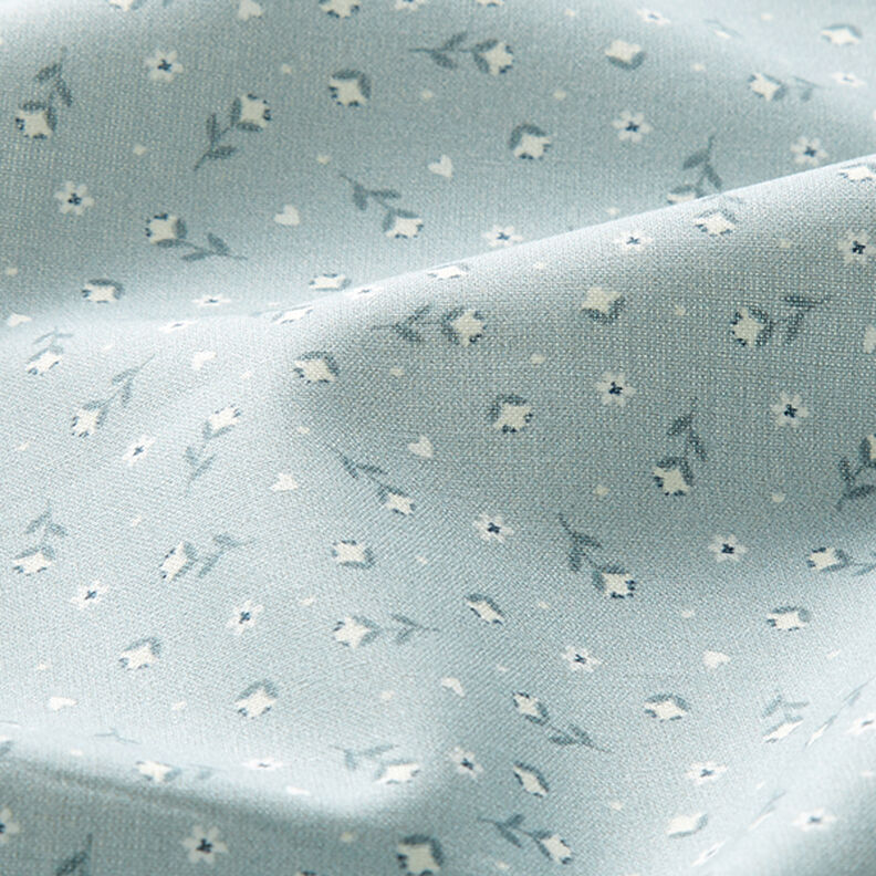 Tecido de algodão Popelina Florzinhas – azul-pomba,  image number 2