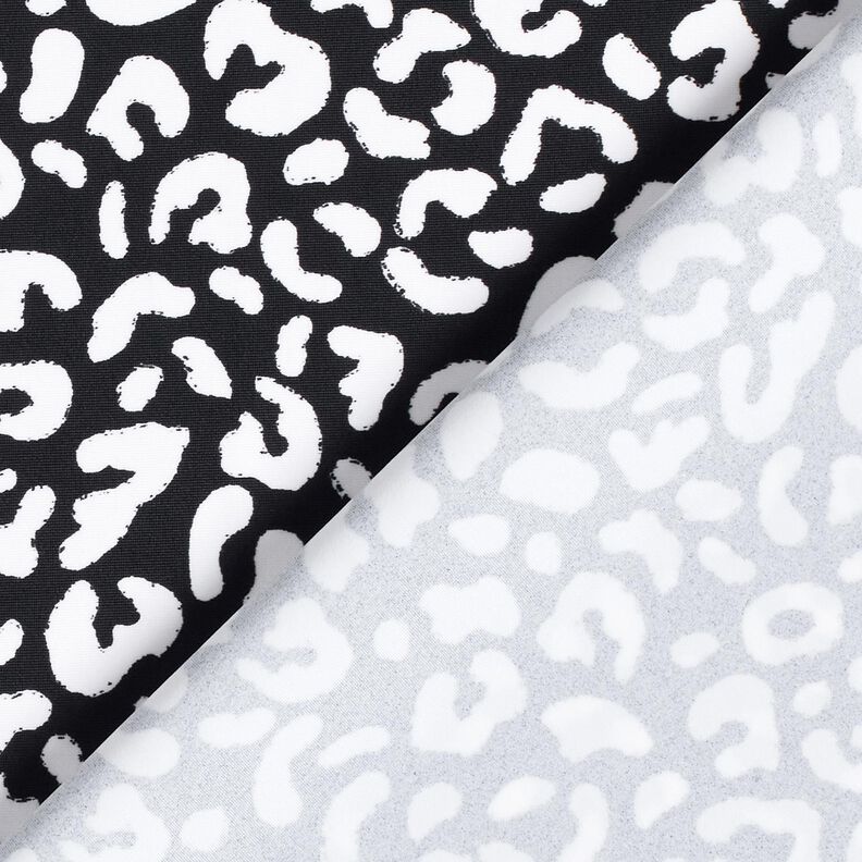 Tecido para fatos de banho Manchas abstratas Leo – preto azulado/branco,  image number 4