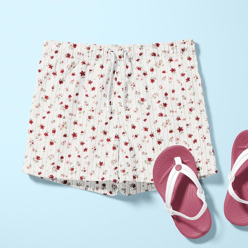 Ajour Jersey de algodão Florzinhas – marfim,  image number 5