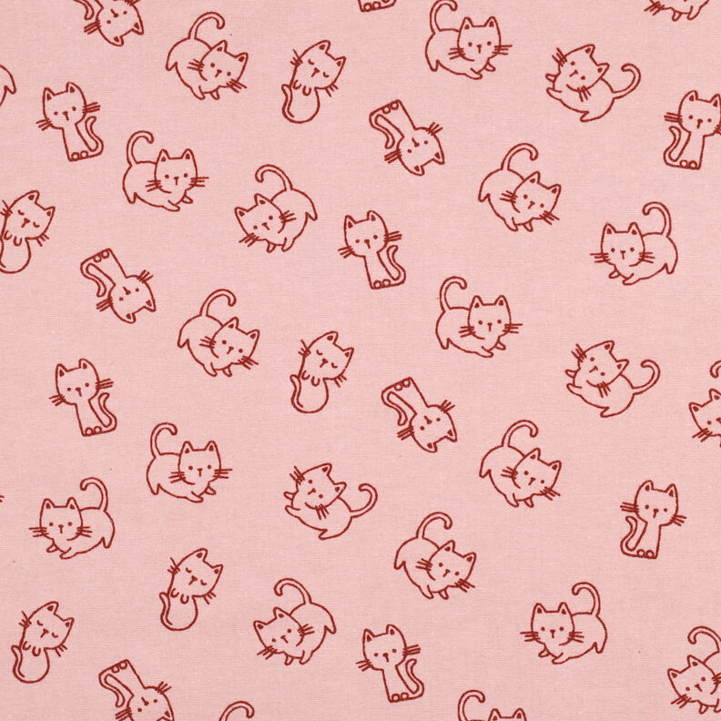 Flanela de algodão Gatos | by Poppy – rosa-velho claro/bordeaux,  image number 1