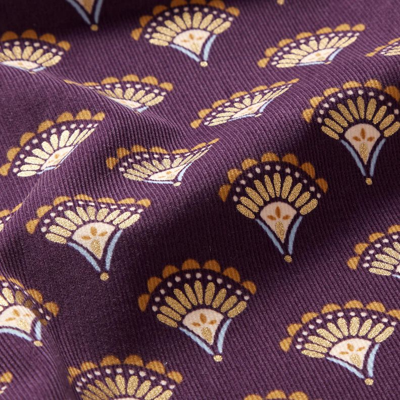 Bombazine para bebé Leques brilhantes – beringela,  image number 2