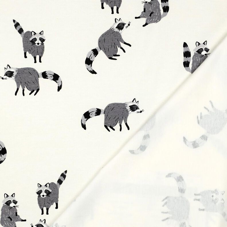 Jersey de algodão Guaxinins Impressão Digital | Poppy Fabrics – branco sujo,  image number 4