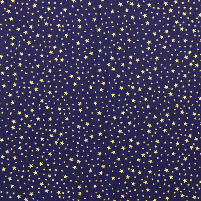 Tecido de algodão Cretone Céu estrelado natalício, pequeno – azul-marinho/dourado,  image number 1