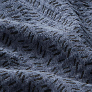 Musselina/ Tecido plissado duplo Tracejado em zig zag – azul-noite, 
