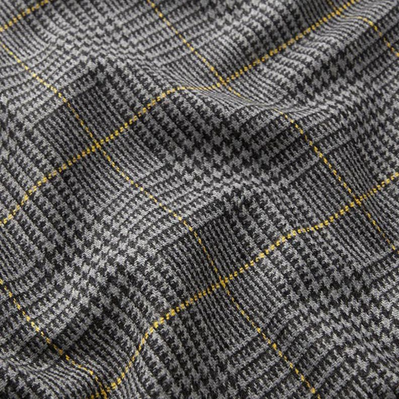 Tecido de lã Príncipe de Gales – cinzento escuro/amarelo,  image number 2