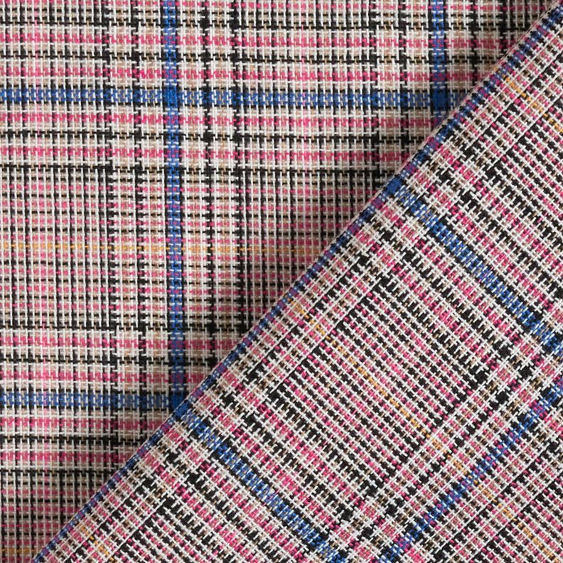 Mistura de algodão Padrão xadrez fino – rosa intenso/azul real,  image number 4