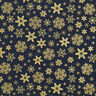 Tecido de algodão Popelina Cristais de neve – azul-noite/dourado,  thumbnail number 1