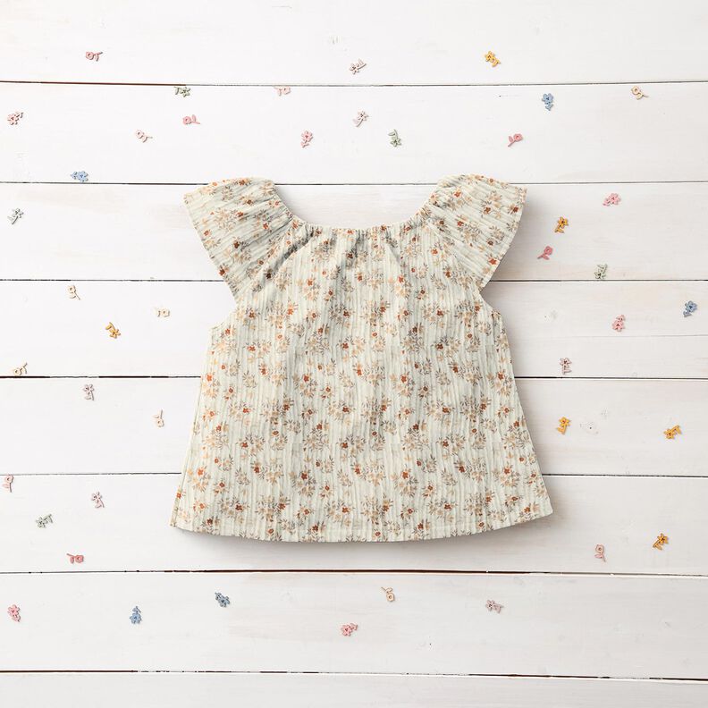 Musselina/ Tecido plissado duplo Florzinhas – branco sujo,  image number 5