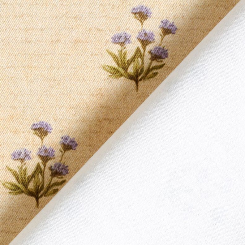 Tecido para decoração Sarja de algodão Flores e inscrição  – bege,  image number 4