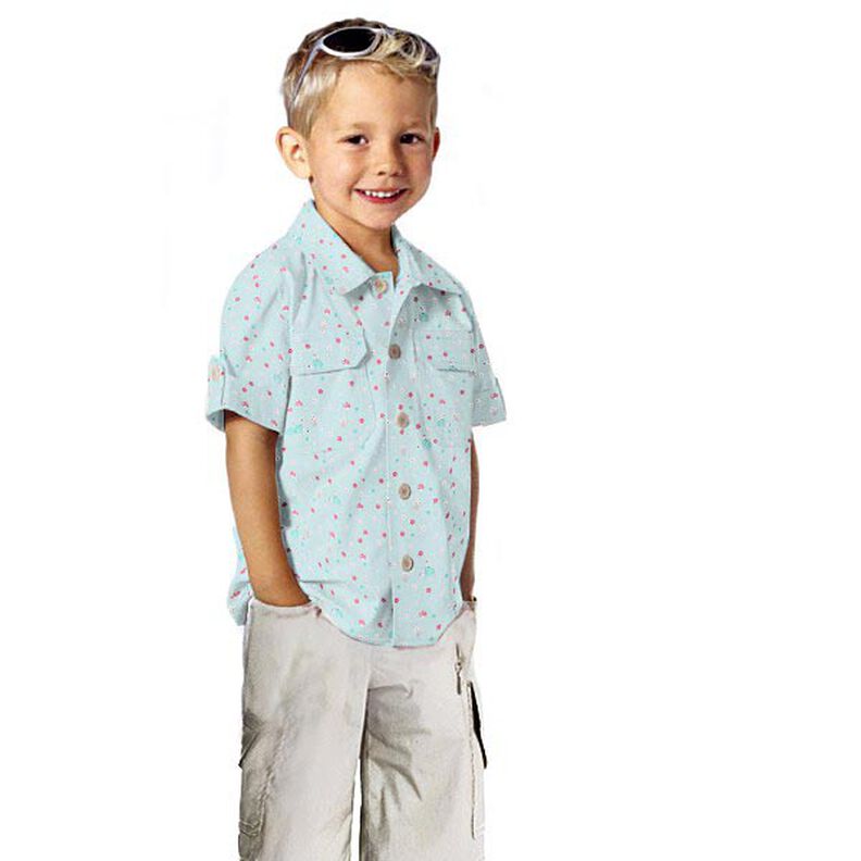 Popelina Ouriço e cogumelos – azul bebé,  image number 5