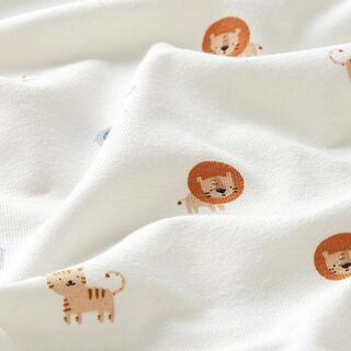 Jersey de algodão Mini animais das estepes  – branco sujo, 