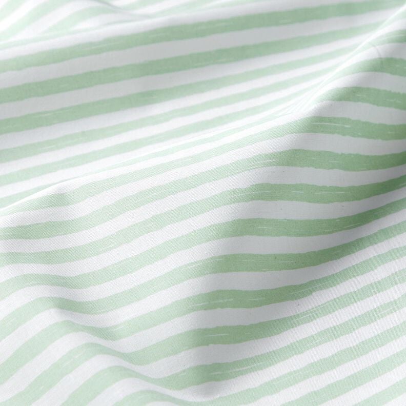 Tecido de algodão Cretone Riscas casuais – menta clara/branco,  image number 2