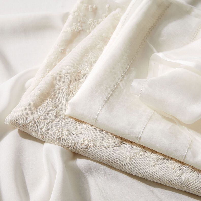 Voile Mistura de seda e algodão Lantejoulas – branco,  image number 6