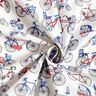 Tecido de algodão Cretone Bicicletas retro – branco/azul,  thumbnail number 3