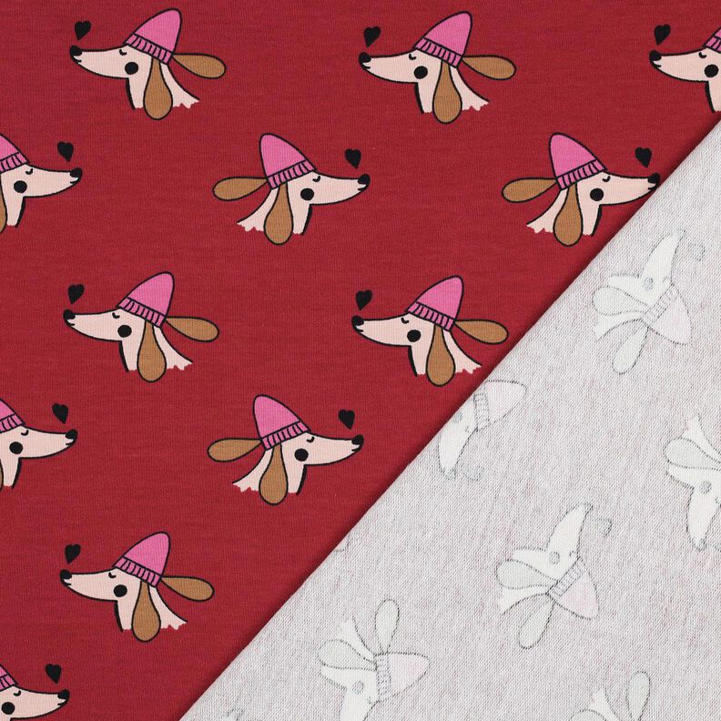 Sweat de verão Cão com chapéu | Poppy Fabrics – vermelho escuro/pink,  image number 3