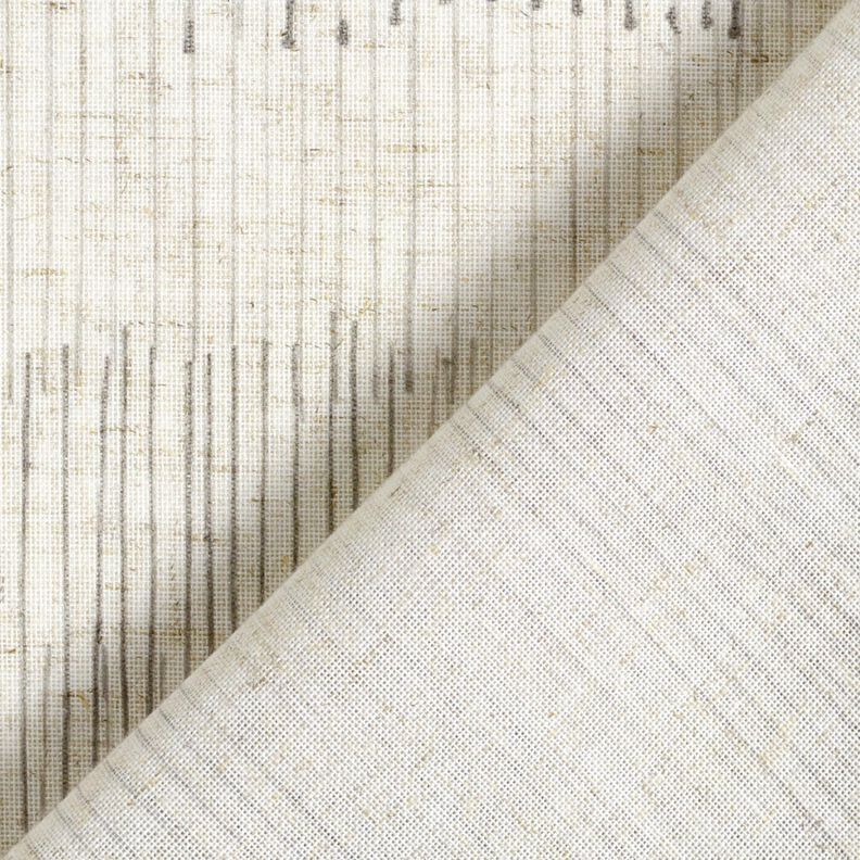 Tecido para cortinados Mix de linho Riscas irregulares  – cinzento/natural,  image number 4