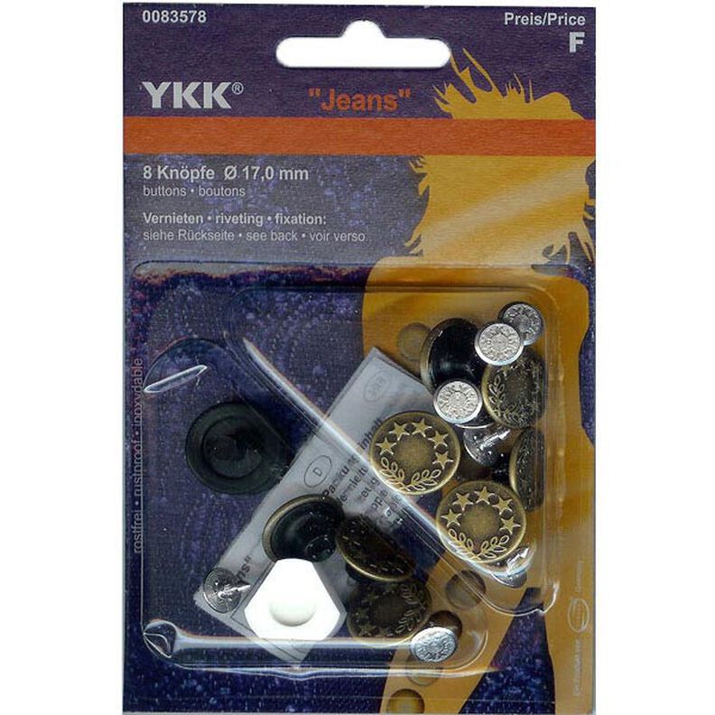 Botão para Jeans com coroa de louros 2 – bronze | YKK,  image number 1