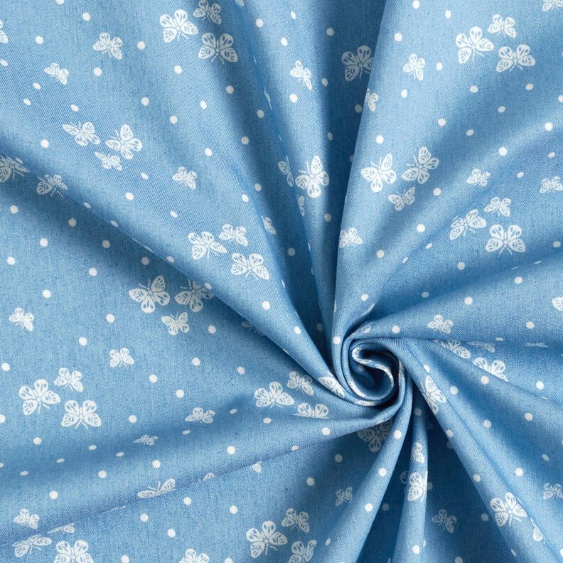 Chambray Pintas e borboletas – azul claro/branco sujo,  image number 3