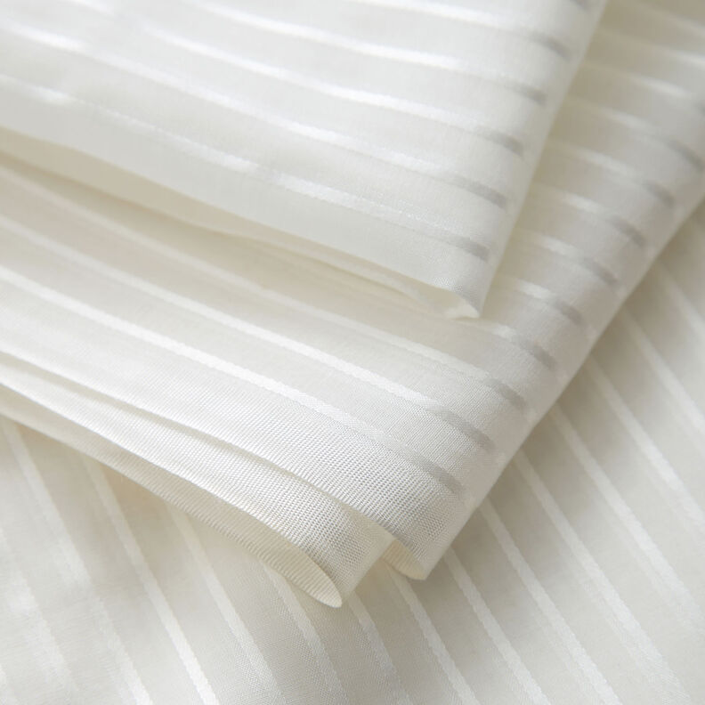 Voile Mistura de seda Riscas de cetim – branco,  image number 4